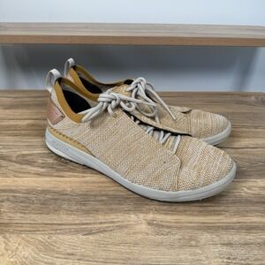 Merrill Gridway Moccasin Knit Vibram Sneaker Women's Size 9.5 Mustard Yellow Tan